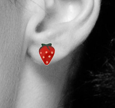 LUISIA Ohrstecker "Kinder Ohrringe Erdbeere" 925 Silber