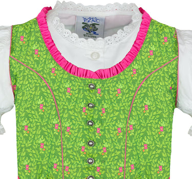 Isar-Trachten Kinder Dirndl "Mandy" 3-tlg. mit Bluse 64143 | Festlich Pink Grün