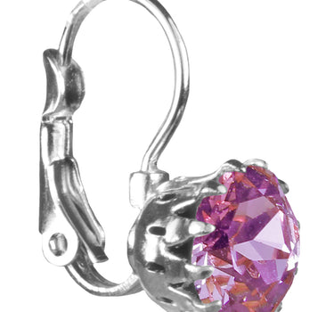 LUISIA® Ohrringe Grazia mit Kronen Anhänger und Kristall von Swarovski® - Rosa