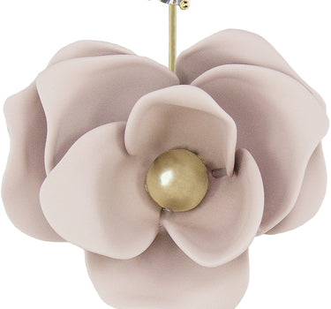 LUISIA Front Back Ohrringe Jarla mit Blumen - 16 Karat vergoldet Altrosa