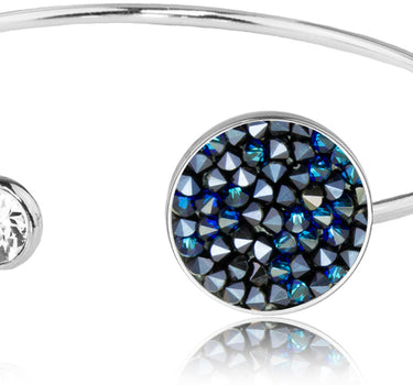 LUISIA Einreihiger Armreif "Moonlight" mit Kristallen von Swarovski - Silber / Bermuda Blue