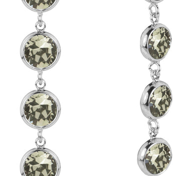 LUISIA® Ohrringe "Calanthe" mit fünf Kristallen von Swarovski® - Silber / Black Diamond