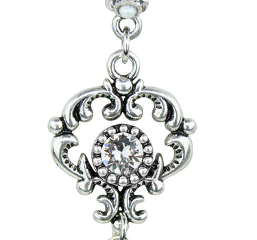 LUISIA Halskette Malou mit Ornament Anhänger und Kristall von Swarovski - Silber
