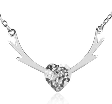 LUISIA® Filigrane Damen Halskette mit Hirschkopf - 925 Silber Schmuck mit Zirkonia