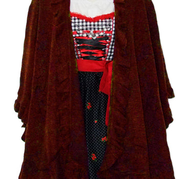 Dirndltuch Strick Stola in Dunkelbraun