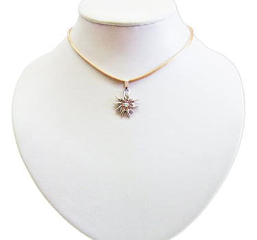 Kinder Trachten Halskette mit Edelweiß Hellbraun