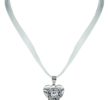 LUISIA Halskette Paula mit Herzanhänger und Kristall von Swarovski - Silber