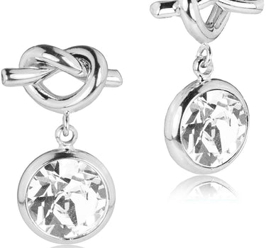 LUISIA Ohrringe mit Knoten und Kristall von Swarovski - Silber / Crystal