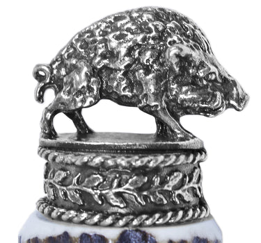 Funk Hirschhorn Trachtenmesser mit Damastklinge und Zierfigur | Wildschwein