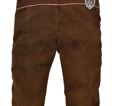 BONDI Baby Mädchen Trachten Kunstlederhose "Herzilein" gefüttert 86566 - Braun