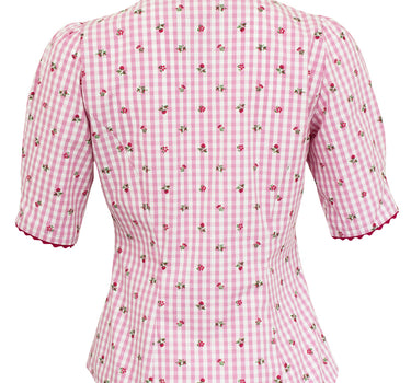 Pierre Marcel Damen Blümchen Trachtenbluse Amelie mit Stehkragen - Rosa