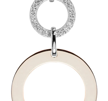 LUISIA® Halskette "Doppelring Roségold" 79220 | 925 Silber (60cm Länge)