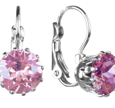 LUISIA® Ohrringe Grazia mit Kronen Anhänger und Kristall von Swarovski® - Rosa