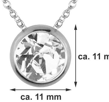 LUISIA Halskette "Ciri" mit Kristallen von Swarovski - 11 mm - Silber / Crystal