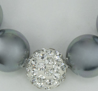 LUISIA Perlen Halskette Zoe mit Kristallen von Swarovski - Hellbraun