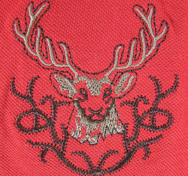 Isar-Trachten Kinder Poloshirt "Benjamin" mit Hirschstickerei | Rot