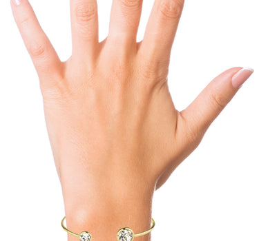 LUISIA Einreihiger Armreif "Fjella" mit zwei Kristallen von Swarovski - Silber / Aquamarine