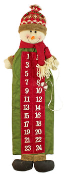 Schneemann Adventskalender zum Befüllen - Rot Grün 75 cm