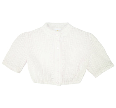 Pierre Marcel Hochgeschlossene Damen Dirndlbluse Anna mit Blümchen - Creme