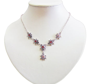 LUISIA® Edelweiß Collier Emilia mit Kristallen von Swarovski® - Siam / Dunkelrot