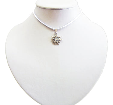 Kinder Trachten Halskette mit Edelweiß - Weiß