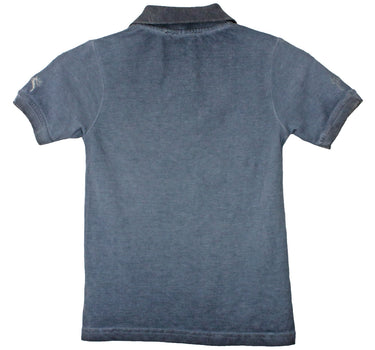 Isar-Trachten Kinder Poloshirt "Kilian" im Used Look | Jeansblau