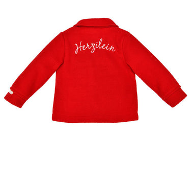 BONDI Mädchen Trachten Fleecejacke "Herzilein" 86624 - Rot | Kinderjacke