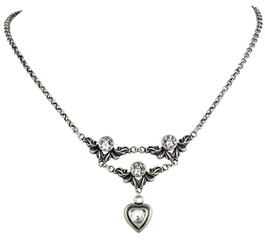 LUISIA® Halskette Isabel mit Herz und Kristallen von Swarovski® - Kristall