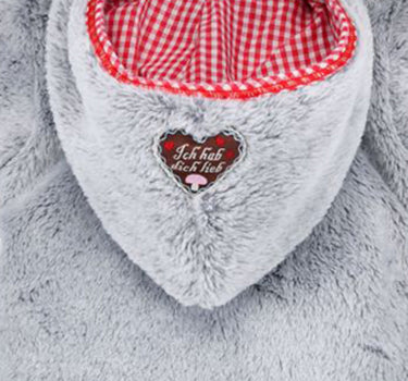 BONDI Kuscheliger Baby Fleece-Overall "Herzilein" 86566 - Grau Rot | Strampler Wintermode Mädchen