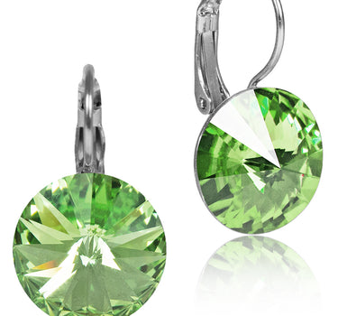 LUISIA® 12 mm Ohrringe Rivoli mit Kristallen von Swarovski® - Peridot / Apfelgrün