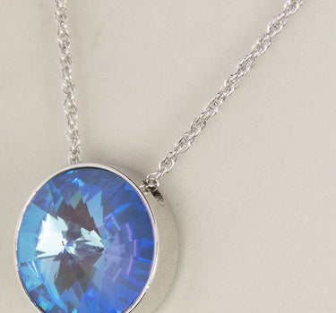 LUISIA Halskette "Sinja" mit Kristallen von Swarovski - 14 mm - Silber / Ocean Delite