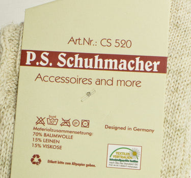 Kurze Trachtensocken mit Zopfmuster Natur
