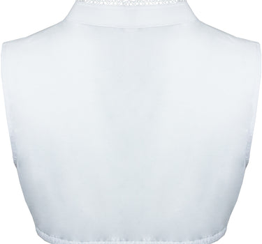 Bergweiss Trachten Ärmellose Damen Dirndlbluse "Kadira" mit Stehkragen | Weiß