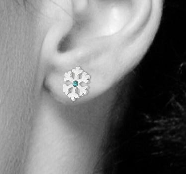 LUISIA Ohrstecker Schneeflocke mit Kristall von Swarovski - 925 Sterling Silber - Blau
