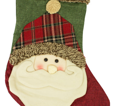 XL Nikolaus Stiefel Weihnachtsstrumpf zum Befüllen 45 cm - 3D Weihnachtsmann Santa