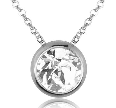 LUISIA Halskette "Ciri" mit Kristallen von Swarovski - 11 mm - Silber / Crystal