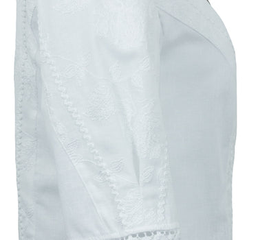 Pierre Marcel Damen Landhaus Trachtenbluse Dahlia mit Stickereien - Weiß
