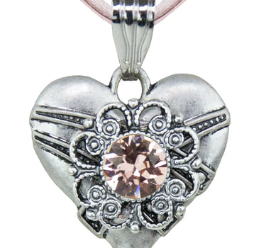 LUISIA® Halskette Paula mit Herzanhänger und Kristall von Swarovski® - Altrosa
