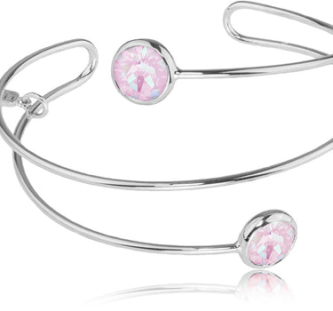 LUISIA Spiral Armreif "Fjella" mit zwei Kristallen von Swarovski - Silber / Lavender Delite
