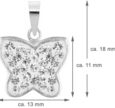 LUISIA Kettenanhänger Schmetterling mit Kristallen von Swarovski - 925 Sterling Silber - Türkis