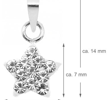 LUISIA Kettenanhänger Stern mit Kristallen von Swarovski - 925 Sterling Silber - Dunkelblau