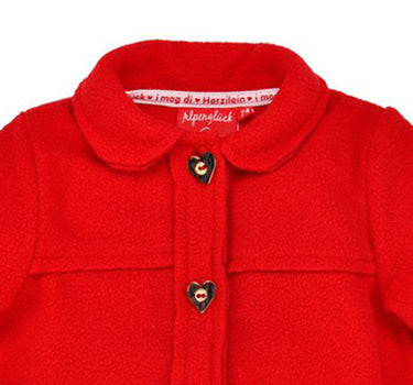 BONDI Mädchen Trachten Fleecejacke "Herzilein" 86624 - Rot | Kinderjacke