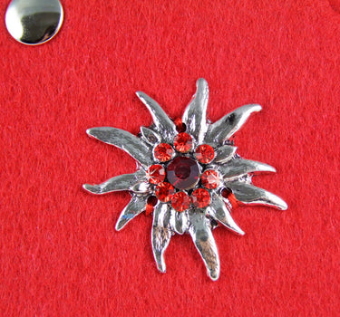 Kinder Herz Trachten Handtasche mit Edelweiß | Rot