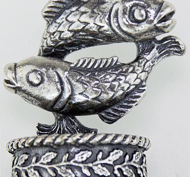 Funk Hirschhorn Trachtenmesser mit Damastklinge und Zierfigur | Fische