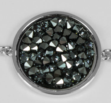 LUISIA Silbernes Damen Armband mit schwarzen Kristallen von Swarovski