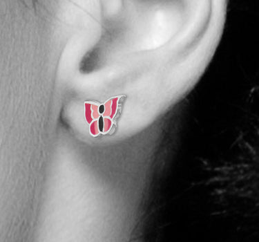 LUISIA Ohrstecker "Schmetterling Pink Rosa" E-15470-2 - 925 Sterling Silber