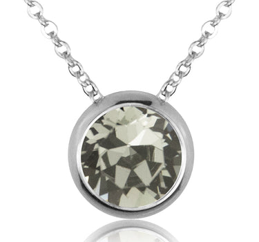 LUISIA Halskette "Ciri" mit Kristallen von Swarovski - 11 mm - Silber / Black Diamond