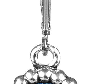 Ohrringe Aurelia mit rundem Anhänger und Kristallen von Swarovski® - Ozeanblau