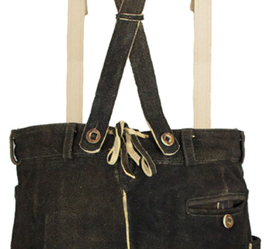 SCHWEIGERT´s Kurze Hirsch Lederhose Hector mit Träger - Moor Dunkelbraun | Exklusiv von MADDOX