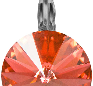 LUISIA 12 mm Ohrringe Rivoli mit Kristallen von Swarovski - Padparatscha / Koralle